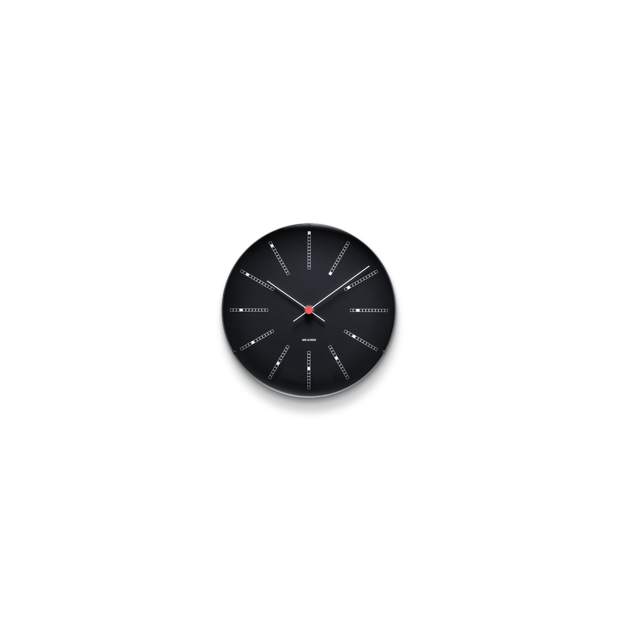 Bankers Metal Wall Clock, Black/White/Red, Medium