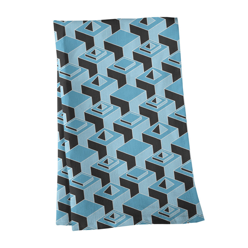 Patricia Geoffrey Tea Towel Kitchen Towel, Light Blue/Gray, Poly Twill