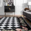 Tapis noir crocheté à la main Bacourt-20542680