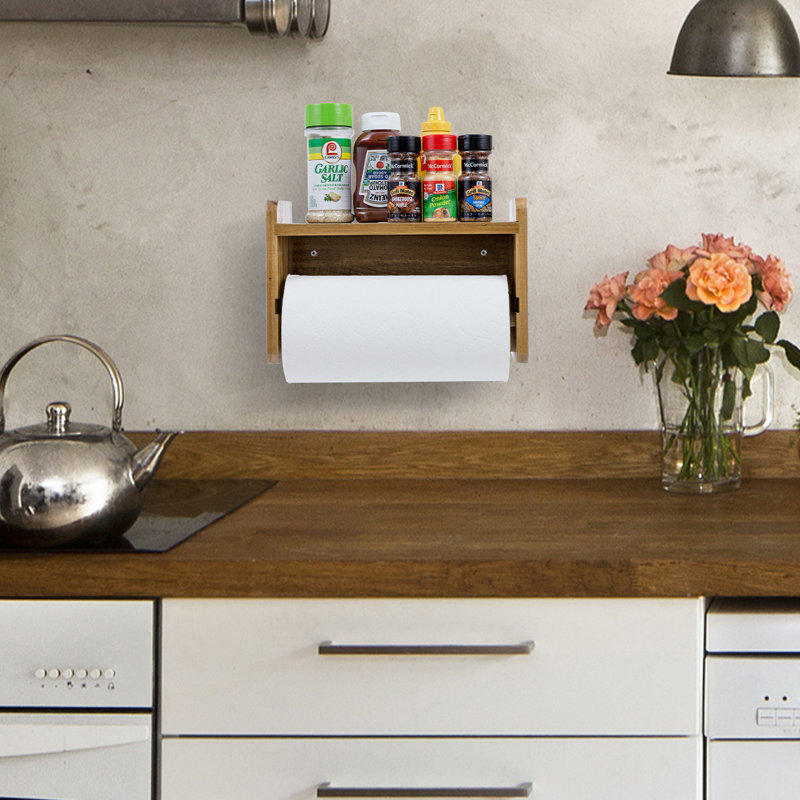 Solid Wood Wall Paper Towel Holder