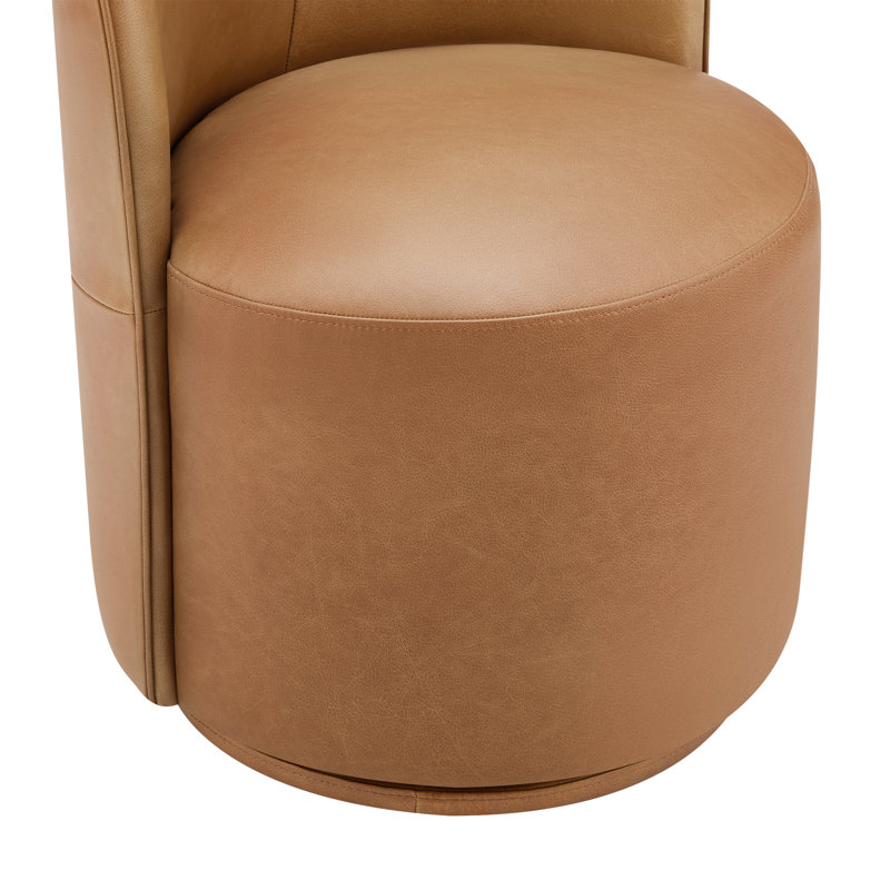 Chaise d'appoint pivotante Sharlene, York Butternut Genuine Leather