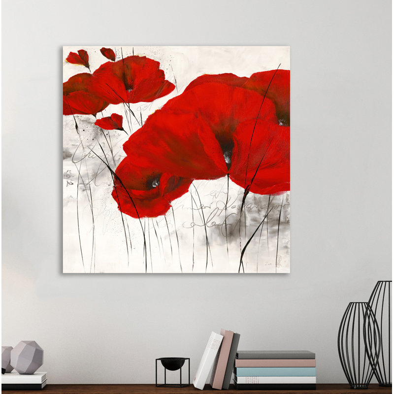 « pavot dâ ́hiver vii », reproduction d’impression sur toile tendue, H 12 po x l 12 po x P 1,5 po