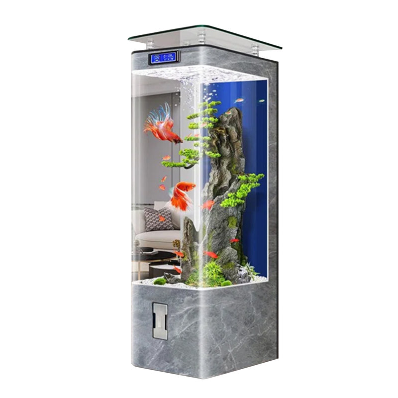 Aquarium moderne en bois massif 35 à 42 gallons Eco, Gris clair, 42 gallons (H 54,59 po x l 23,62 po x P 15,75 po)