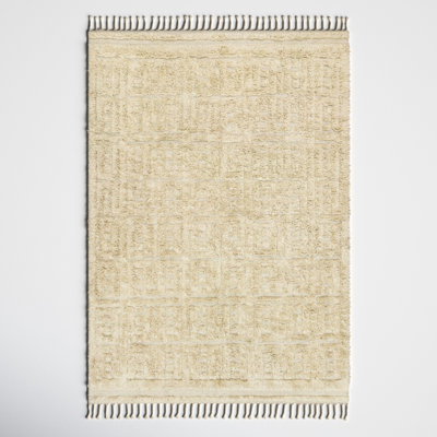 Michaela Beige Hand-Knotted Geometric Rug
