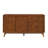 56" Mid-Century Modern Fluted Wood Sideboard & TV Stand, 2 Sliding Doors & 3 Drawer Storage Buffet Cabinet, With Solid Wood Legs