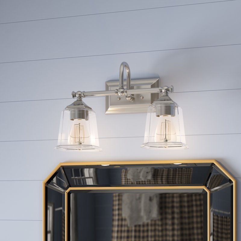 Éclairage pour meuble-lavabo à intensité variable à 2 lumières, Nickel brossé
