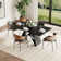 95"extendable Modern Dining Table Set With 8 Dining Chairs