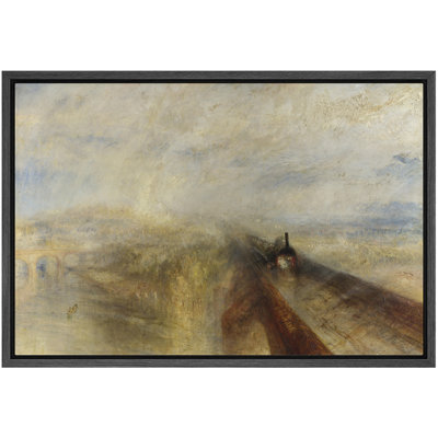 Pluie, train à vapeur, art de paysage, photos de salon, impression sur toile, impression numérique sur toile encadrée.
