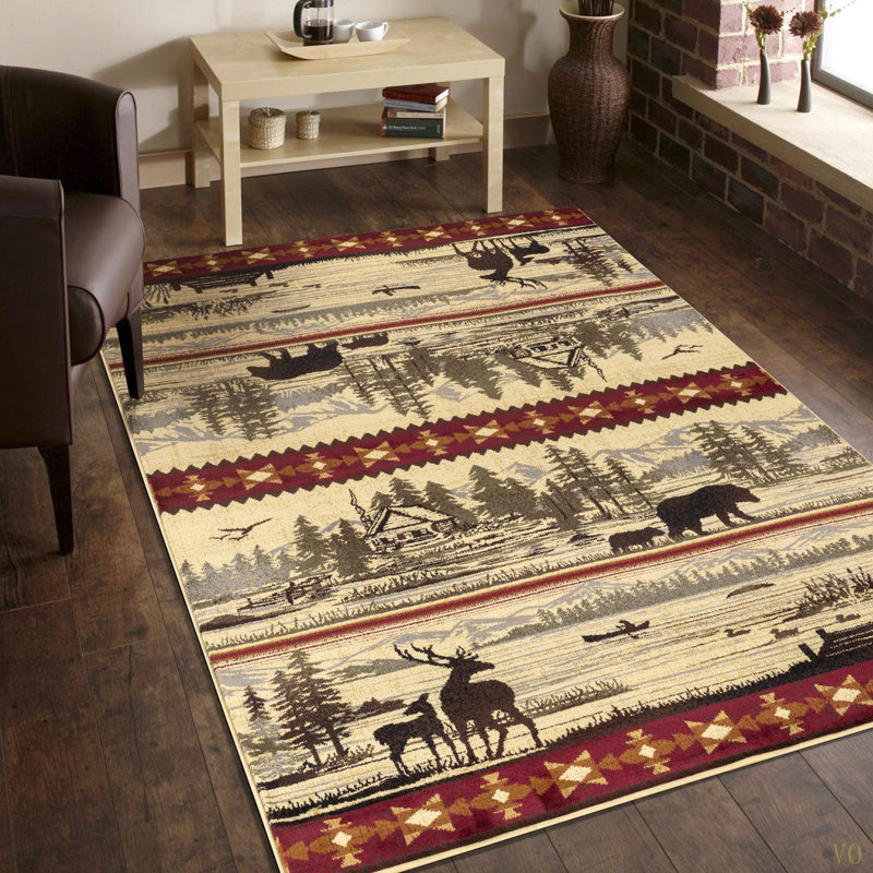 Nature's Nest 7 po X 7 pi 3 po Tapis Lodge, Tapis de couloir 2 pi 7 po x 7 pi 3 po