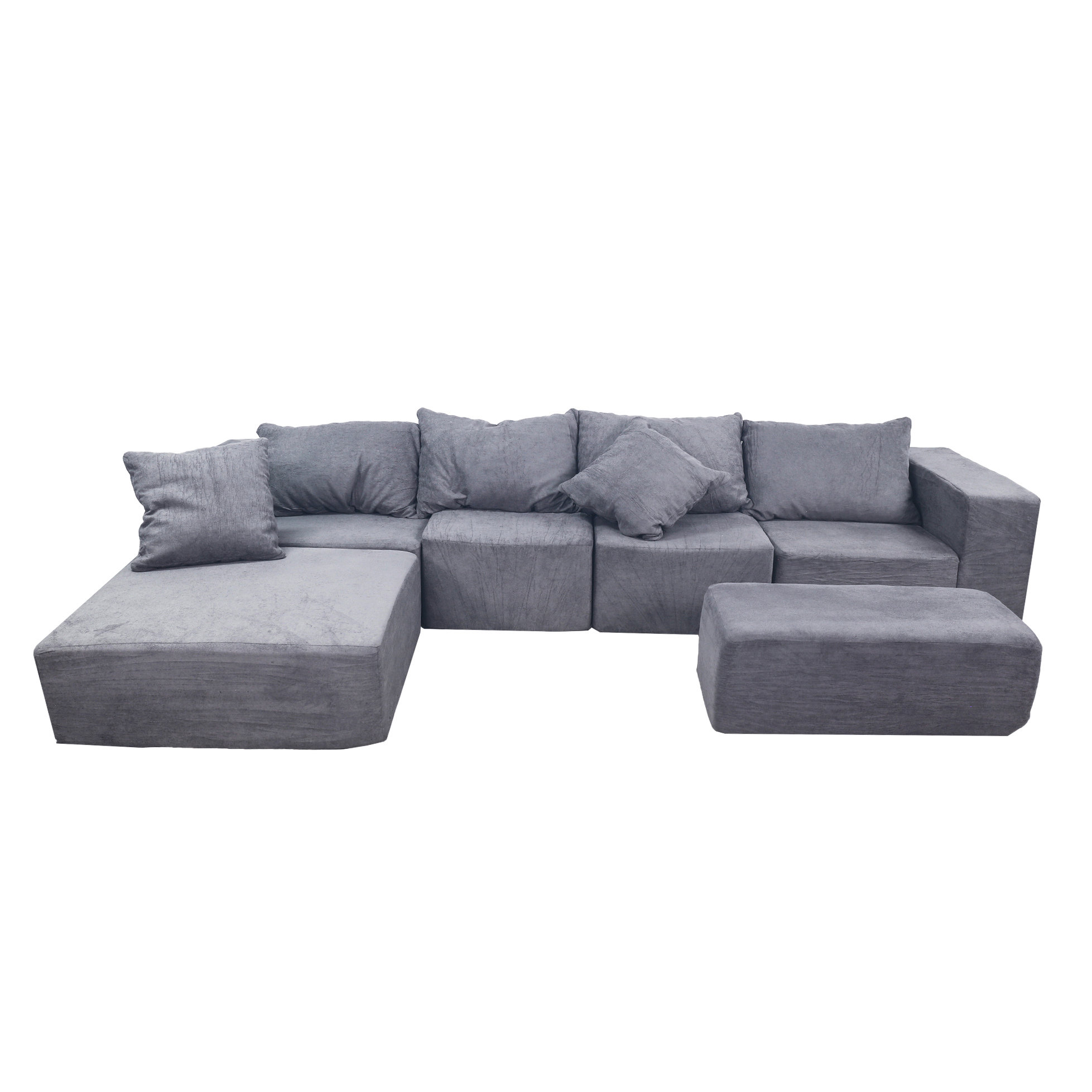 Latitude Run® Beige Modular Sectional , 4 Seat With 2 For Living Room ...