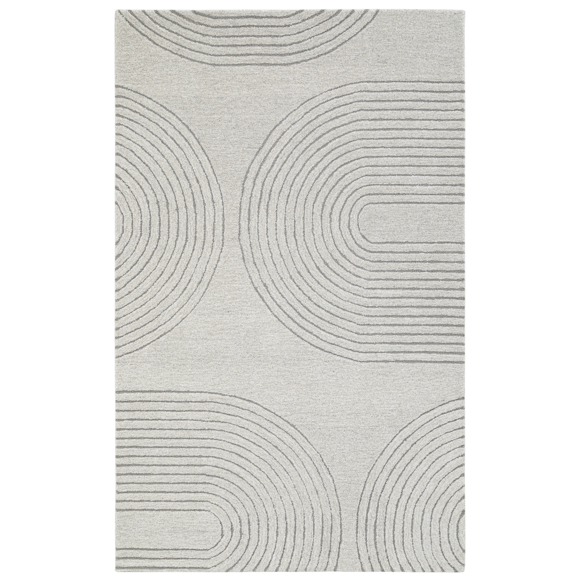 Helaine Hand Tufted Wool Ivory Rug, Rectangle 3' x 5'