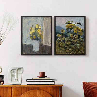 Vintage Floral XXXIV - Impression Giclée sur cadre - ensemble de 2