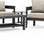 Ensemble de canapé et de chaises d'extérieur 5 pièces avec table basse Lea, brun clair, noir Lea