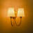 2-Light W-Shaped Conical Frosted Glass Wall Sconce