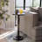 Solid Wood 12″ Round Modern Small Side Table – Black Finish with Gold Accent, 24 in. H, Accent End Table, No-Tool Assembly