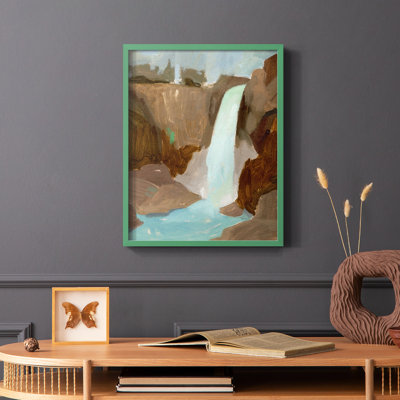 Turquoise Falls II, reproduction encadrée - bois massif