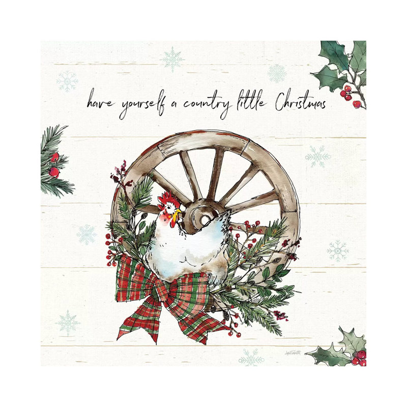 Holiday on the Farm V 1 Piece Wrapped Canvas Wall Art, 30.48cm H x 30.48cm W x 1.905cm D
