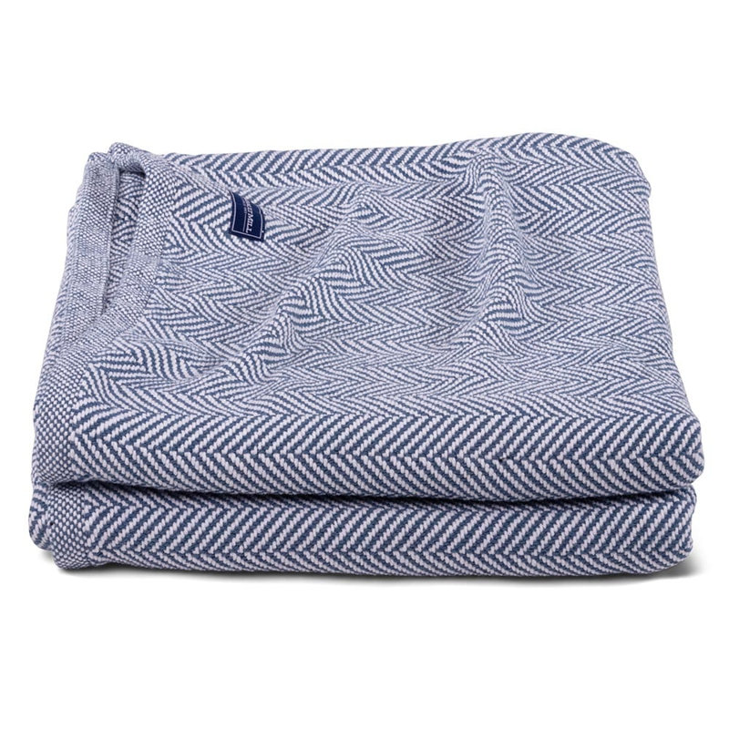 Penobscot Cotton Blanket, 72" x 96", Blue