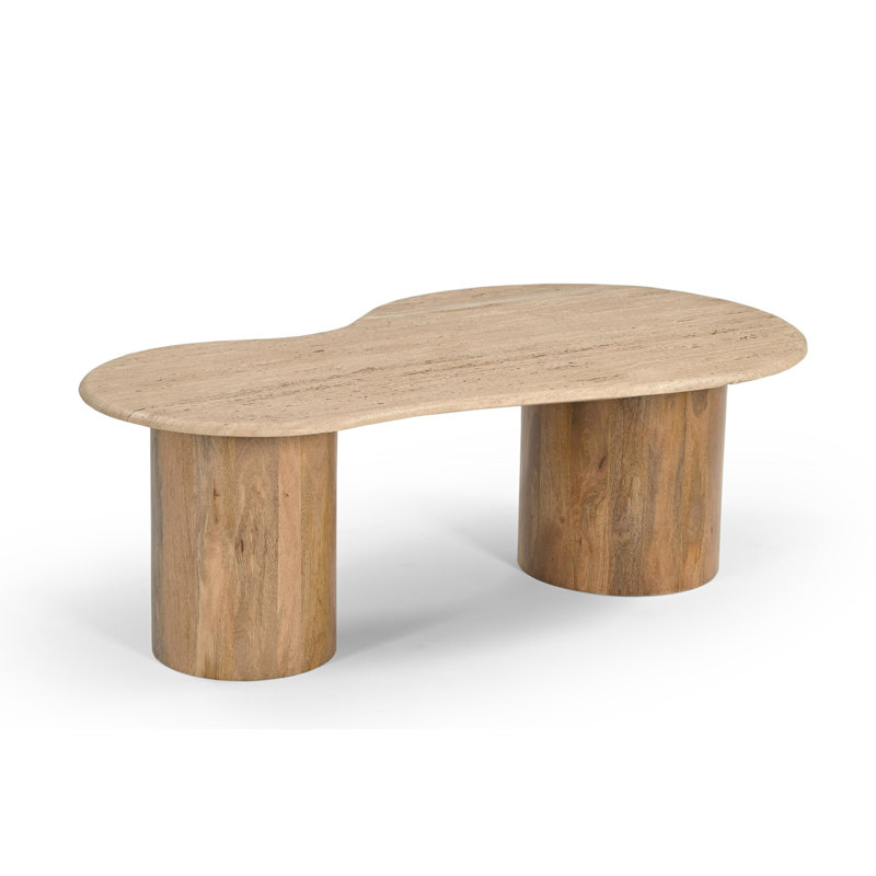 Destinique - Table basse en marbre travertin moderne