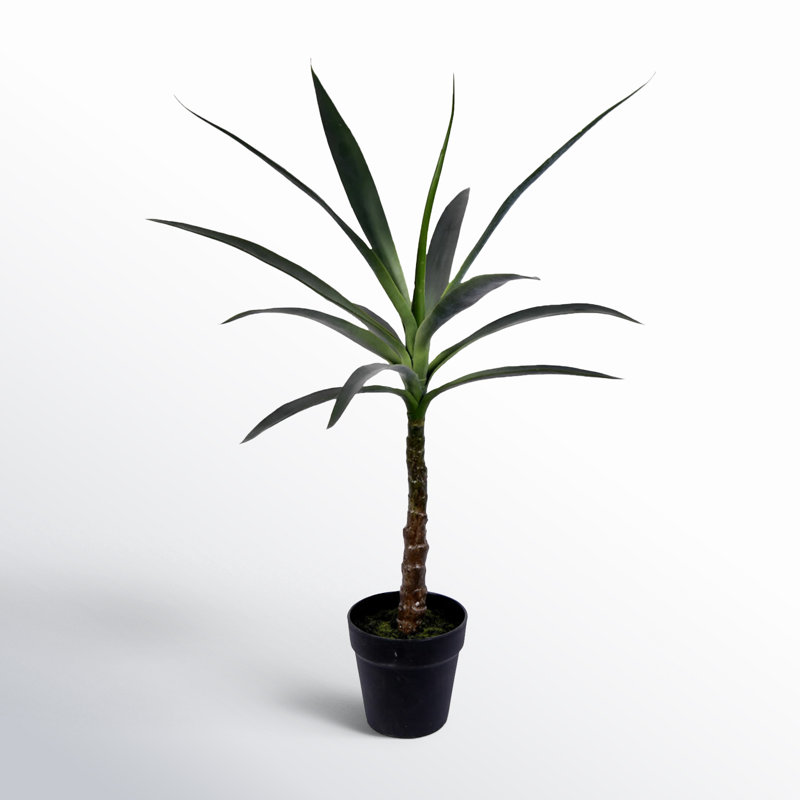Artificial Green Yucca Tree, 30" H x 8" W x 8" D