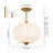 Glint 1 - Light Pumpkin Flush Mount Ceiling Light for Dining Room-897340257