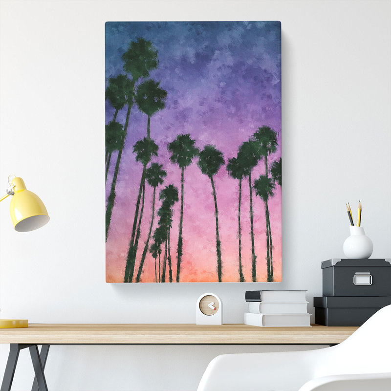 Palm Trees At Sunset - Wrapped Canvas, 50cm H x 35cm W x 3cm D
