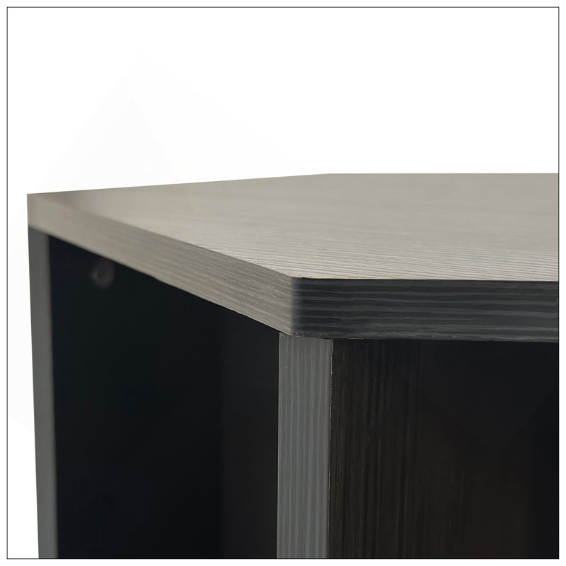 Table d'appoint 47,24 po Hexagonal, Brun-noir