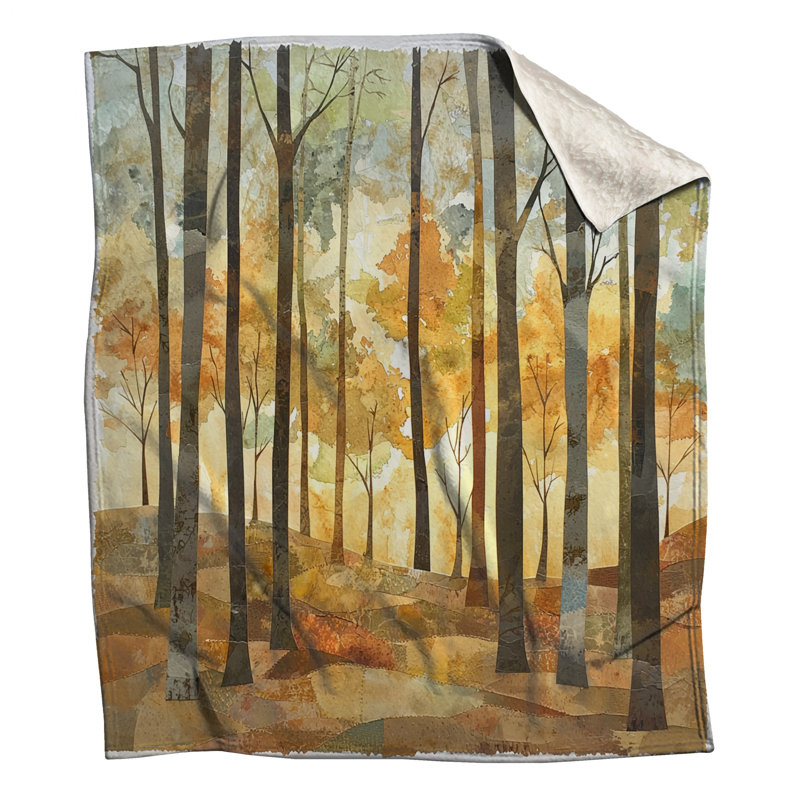 Autumn Forest Landscape Blankets, 50in W x 60in H