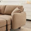 Tissu Boucle, 3, couleur café, élégamment courbé, coussins moelleux, forme en L relaxant, canapé modulaire, système de ressorts, relaxation-2020674795