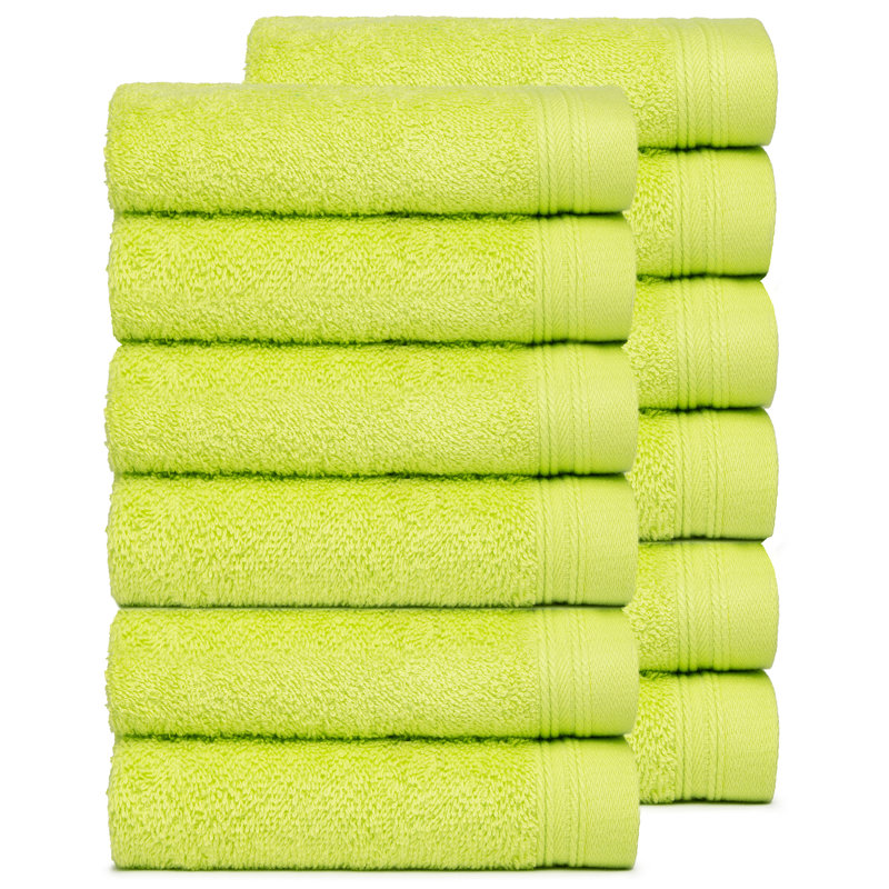Ensemble de débarbouillettes 100% coton 12 pièces Graciela, Vert pomme