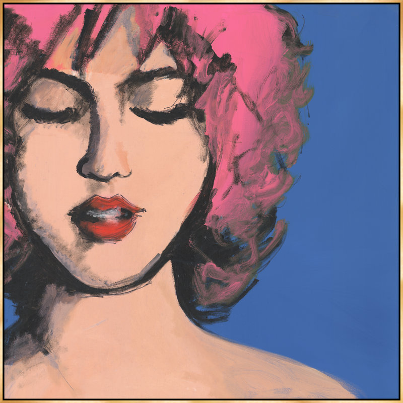 «Bubble Pop I» par Rick Blue, H 41,5 po x l 41,5 po, Image gel brossé, Rose