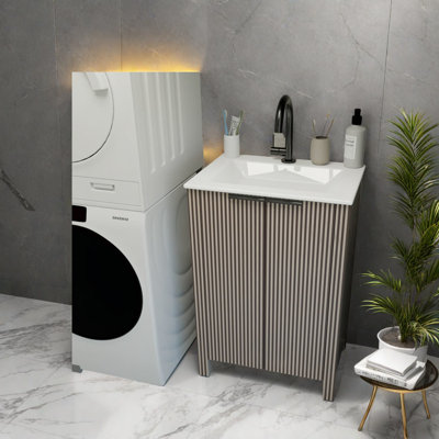 Ensemble de meuble-lavabo moderne 30 po avec lavabo en résine durable