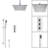 Juno 10"Chrome Plated Solid Brass Ceiling Mount Square Shower Head Set with Hand Shower