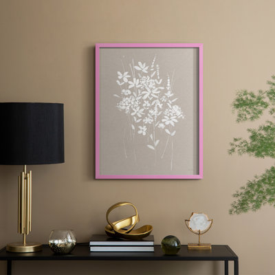 «Delicate Botanicals I», reproduction encadrée - bois massif