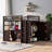 Space-Saving Multifunctional Full Size Solid Wood Loft Bed With Integrated Desk, Drawers and Wardrobe, Classic Brown