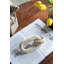 6.5X3X1" Small Decorative Two-Link Marble Chain With Elegant Cream Finish