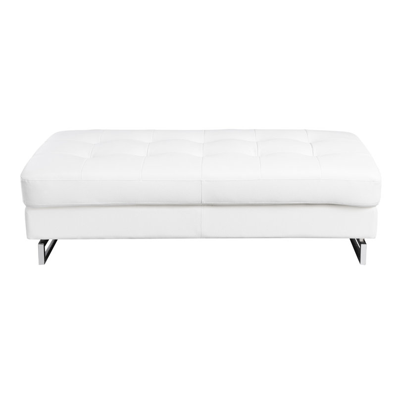 Cuir blanc surdimensionné avec pieds et bois massifs, rembourré de mousse, profondeur de 63 po, largeur de 32 po, hauteur de 19 po, poids de 68 lb, motif blanc, 32 po, 19 lb