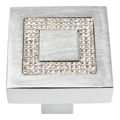 Crystal 1 3/8" Length Square Knob