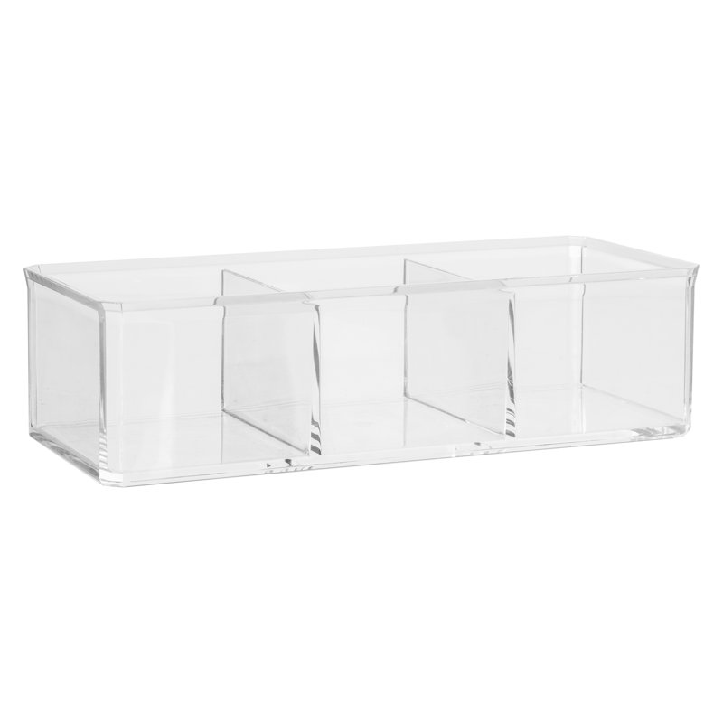 Acrylic 3 Compartment Makeup Organiser