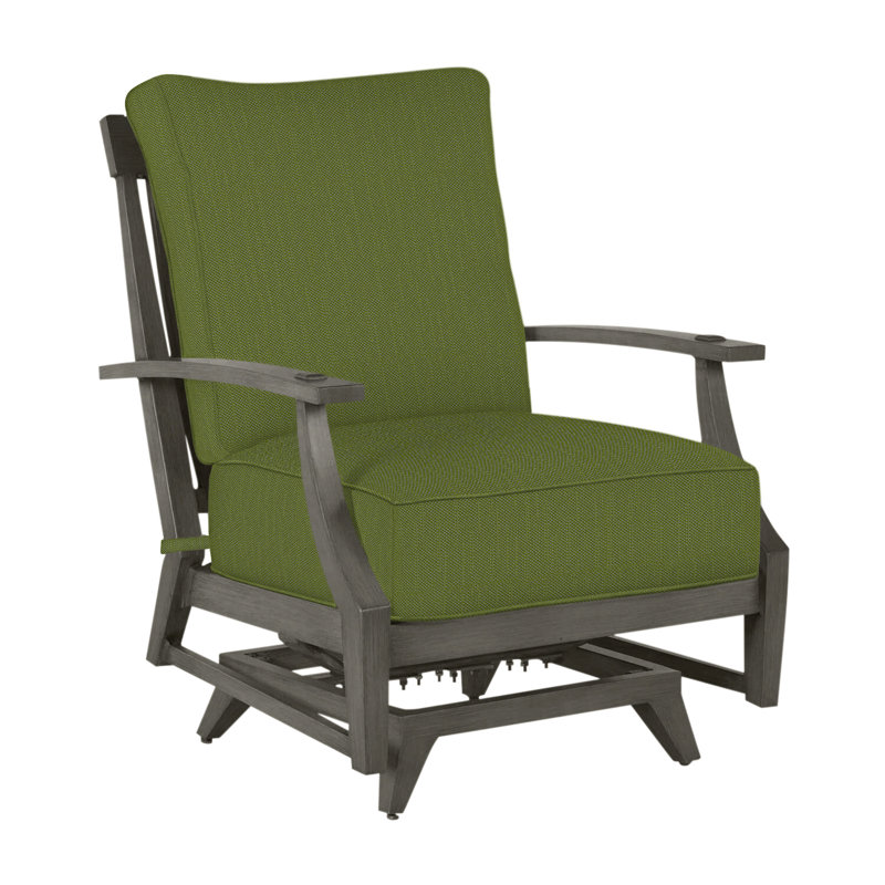 Croquet Patio Chair with Cushions, Slate Gray, Welt, Linen Forest