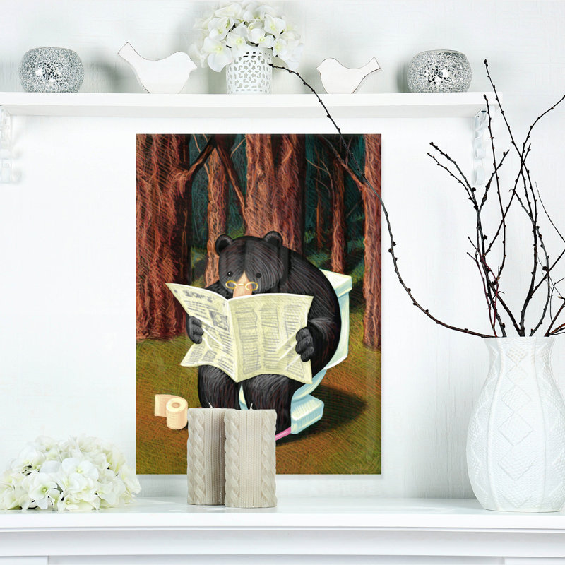 Ours dans les bois - Impression sur toile non encadrée, H 20 po x l 12 po x P 2 po