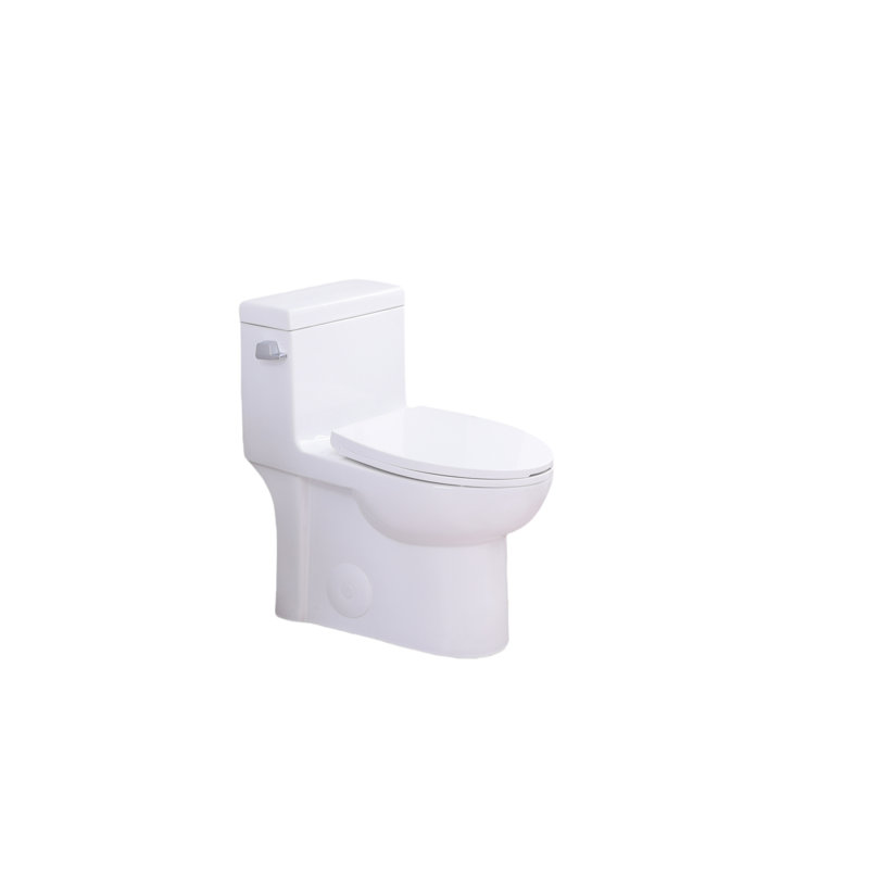 Toilette économiseur d'eau 1,28 po, conception allongée et confortable, siège, chasse d'eau 1000 grammes, blanc brillant 003S, appareil de salle de bain au sol