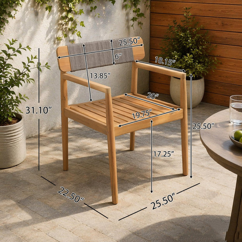 Chaise de patio, Grey,Teak