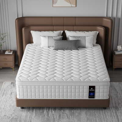 12"Medium Hybrid Mattress – Memory Foam & Pocket Spring, Breathable, Pressure-Relieving & Supportive