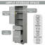 Grande armoire de rangement pour salle de bain, armoire de rangement autoportante avec deux tiroirs de taille différente et tablette réglable