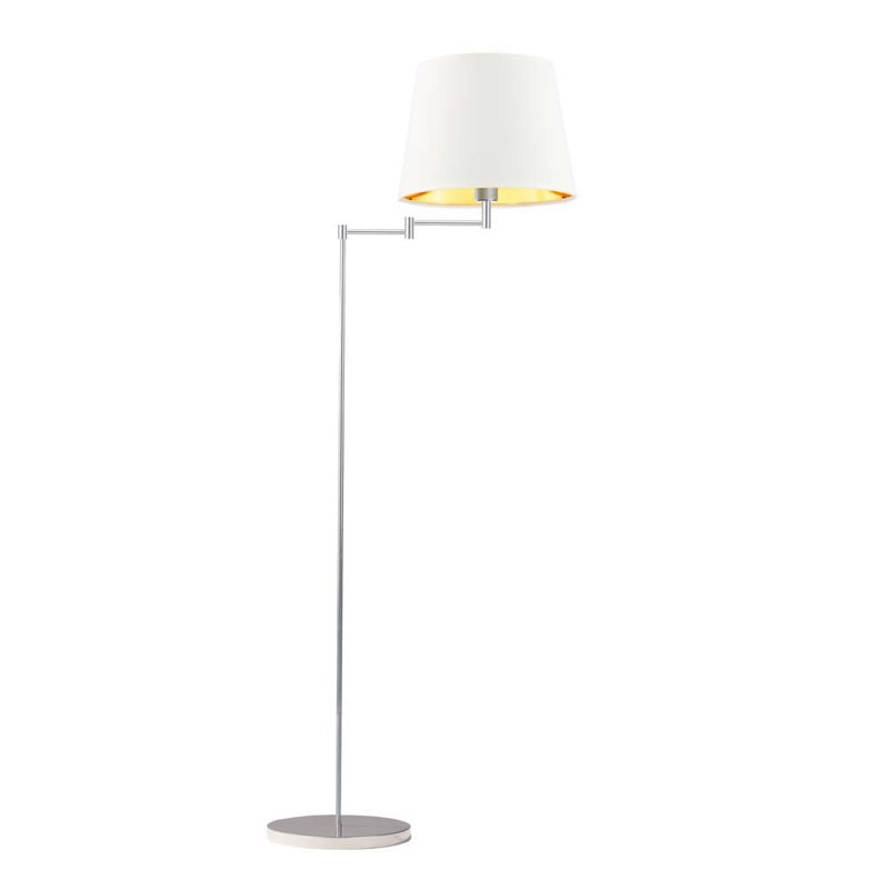 Eade 165cm Swing Arm Floor Lamp, Grey, White