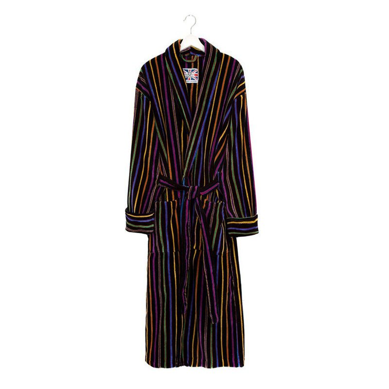 100% Cotton Mid-Calf Bathrobe with Pockets, M