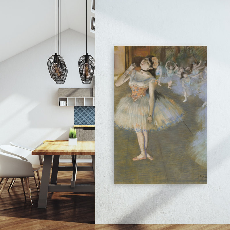 The Star, 1879/81 Impressionist Abstract Contemporary Wall Art Print by Edgar Degas - Wrapped Canvas Print