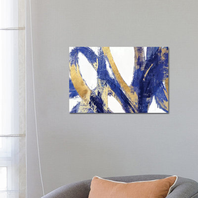 Indigo Abstract V - Wrapped Canvas Painting