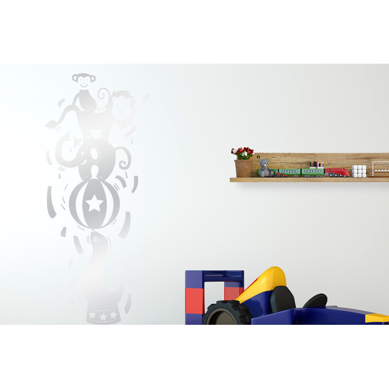 Animals Wall Decal, Shiny Silver
